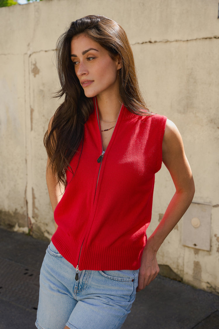 Zaza in kasjmier dames - fluweerrood - Mahogany