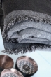 Kasjmier accessoires plaids fougere 130 x 190 grijs gemeleerd anthraciet 130 x 190 cm