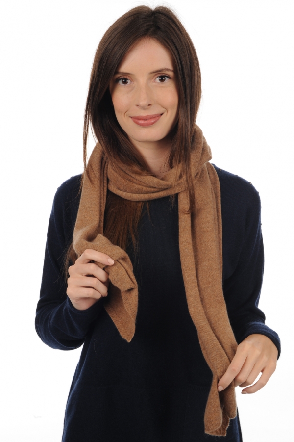 Kasjmier accesoires sjaals ozone camel gemeleerd 160 x 30 cm