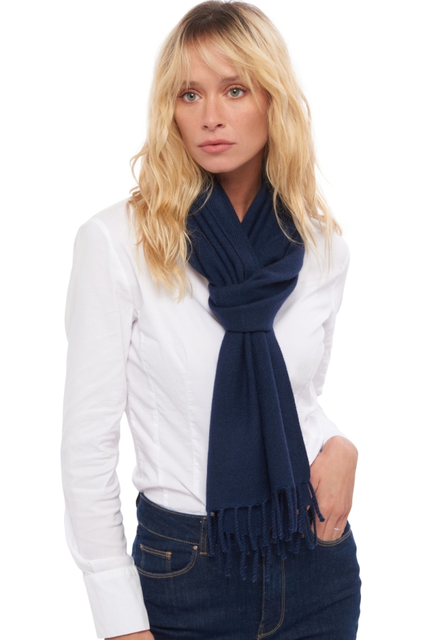 Kasjmier accessoires sjaals kazu200 donker marine 200 x 35 cm