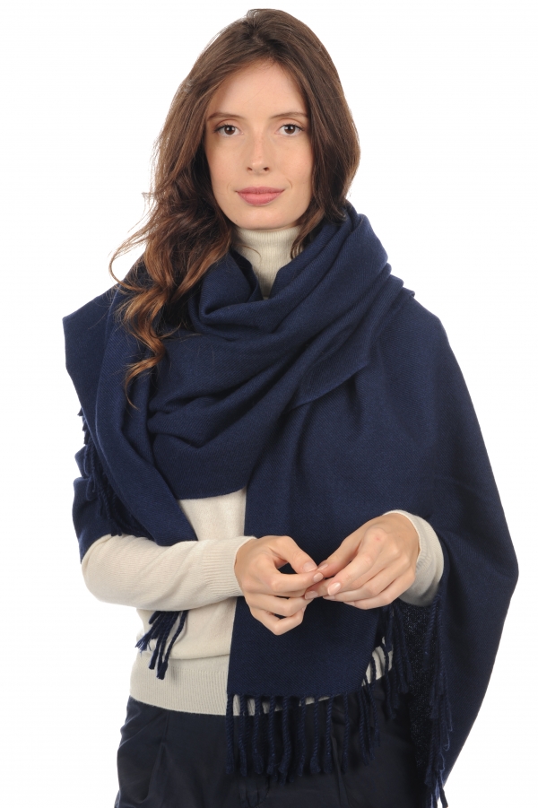 Kasjmier accessoires sjaals niry donker marine 200x90cm