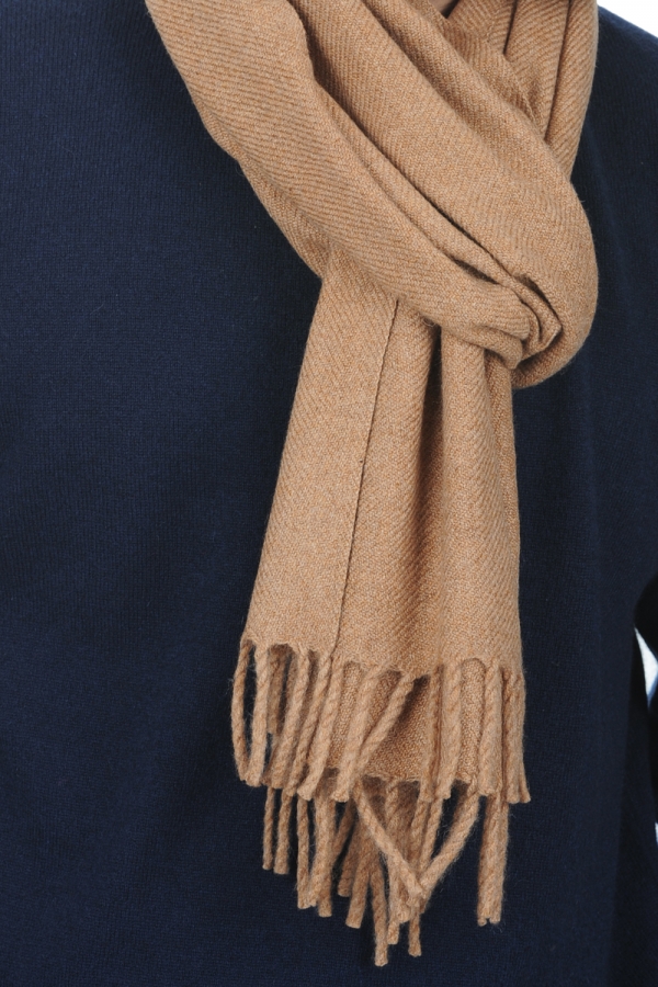 Kasjmier accessoires sjaals zak200 camel gemeleerd 200 x 35 cm