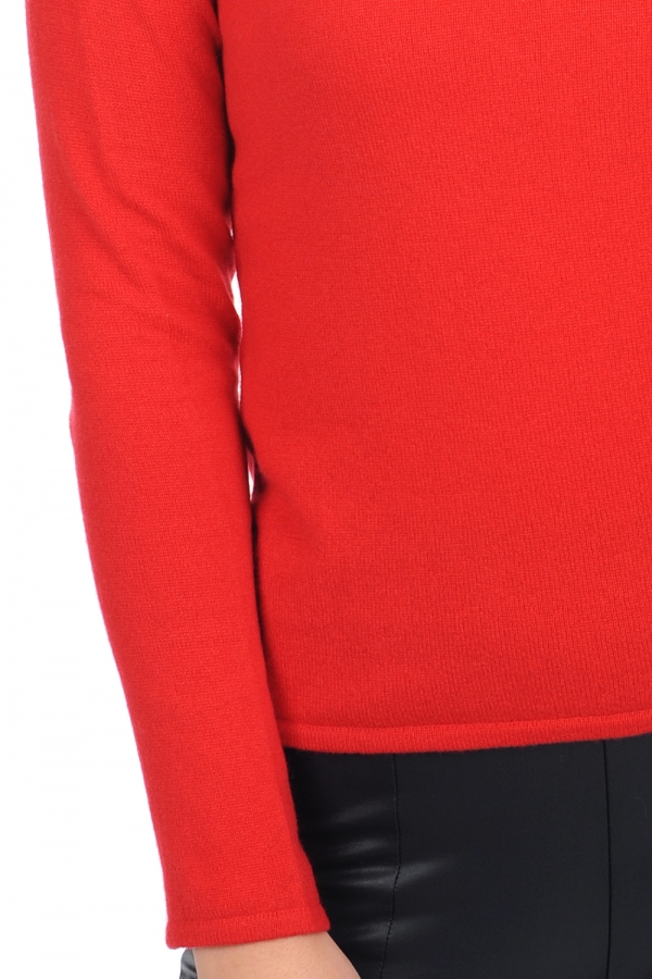 Kasjmier dames kasjmier pullover met ronde hals line premium rood 2xl