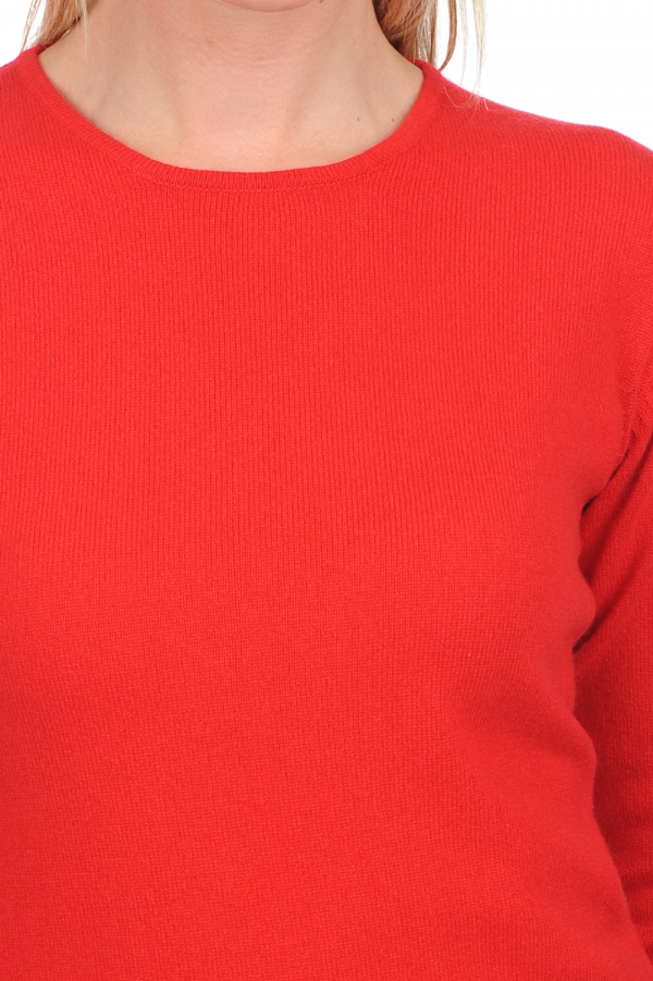 Kasjmier dames kasjmier pullover met ronde hals line premium rood 4xl