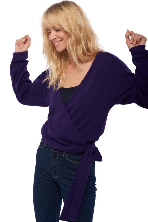 Kasjmier dames kasjmier pullover met v hals antalya deep purple 2xl
