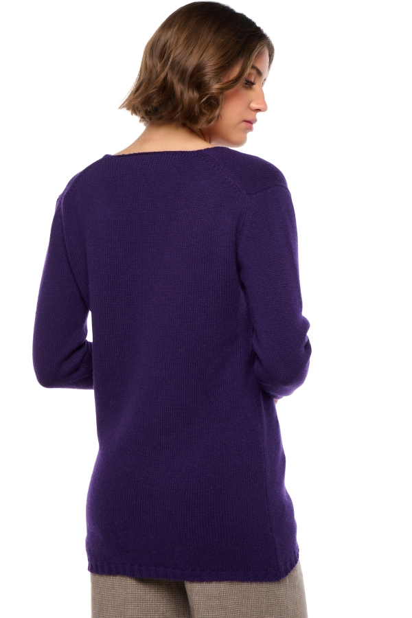 Kasjmier dames kasjmier pullover met v hals vanessa deep purple 3xl