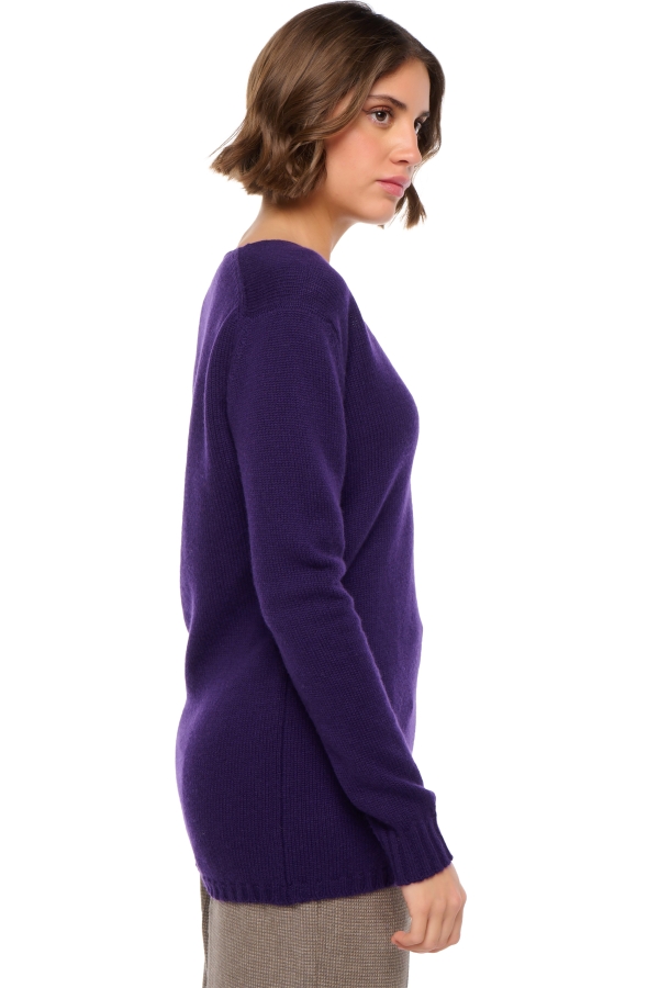 Kasjmier dames kasjmier pullover met v hals vanessa deep purple 4xl