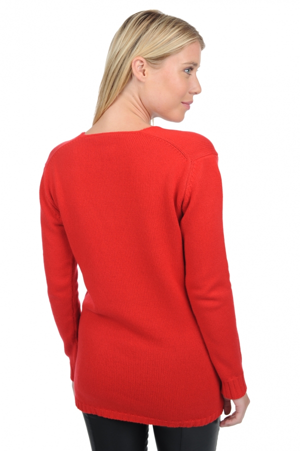 Kasjmier dames kasjmier pullover met v hals vanessa premium rood 2xl