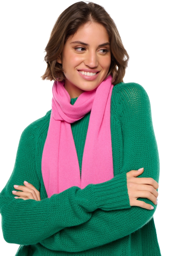 Kasjmier dames kasjmier sjaals ozone pink castle 160 x 30 cm