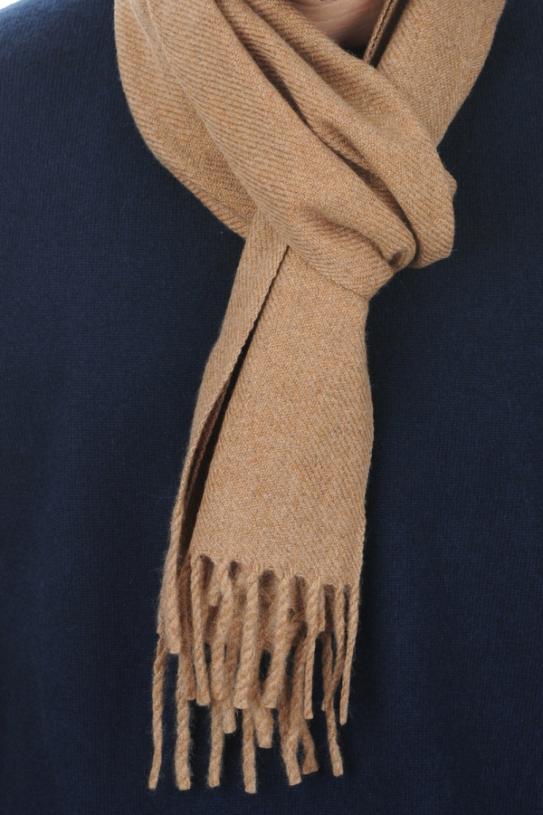 Kasjmier dames kasjmier sjaals zak170 camel gemeleerd 170 x 25 cm