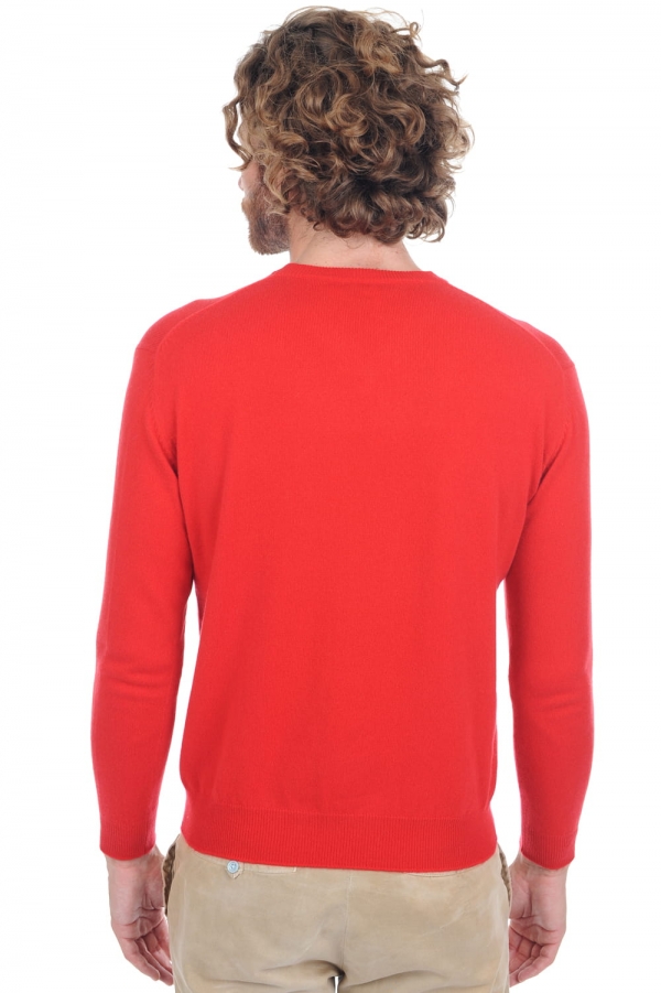 Kasjmier heren kasjmier pullover met v hals gaspard premium rood 2xl