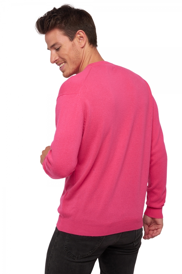 Kasjmier heren kasjmier pullover met v hals gaspard shocking pink 2xl