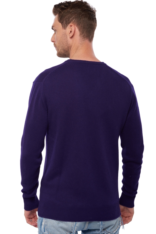 Kasjmier heren kasjmier pullover met v hals hippolyte 4f deep purple 2xl