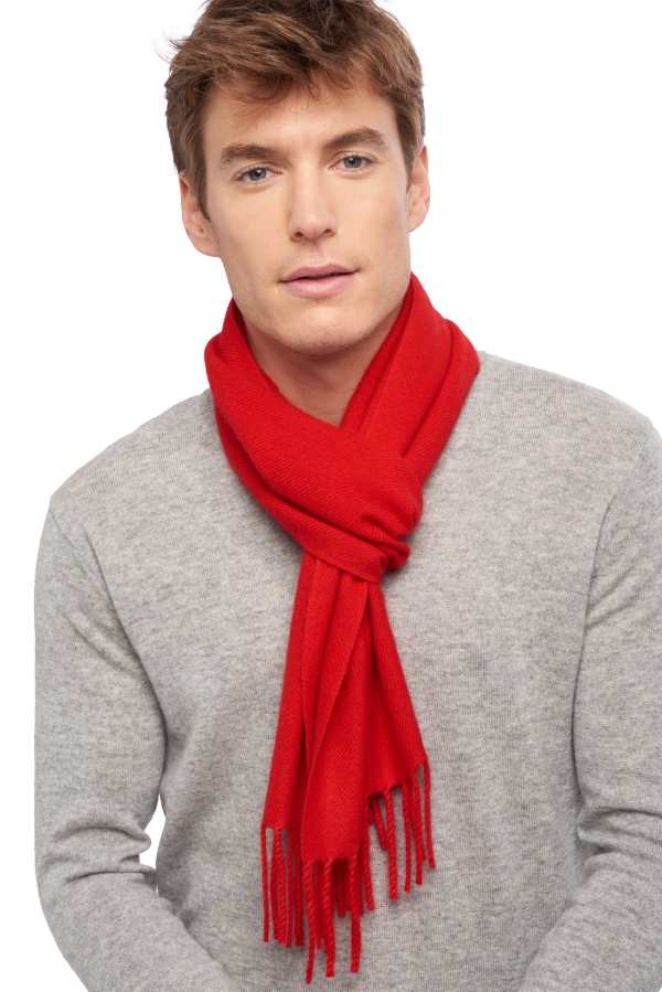 Kasjmier heren kasjmier sjaals zak170 fel rood 170 x 25 cm