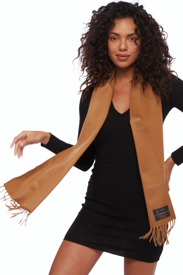 Vicuna dames kasjmier sjaals vicunazak naturel bruin 175 x 30 cm