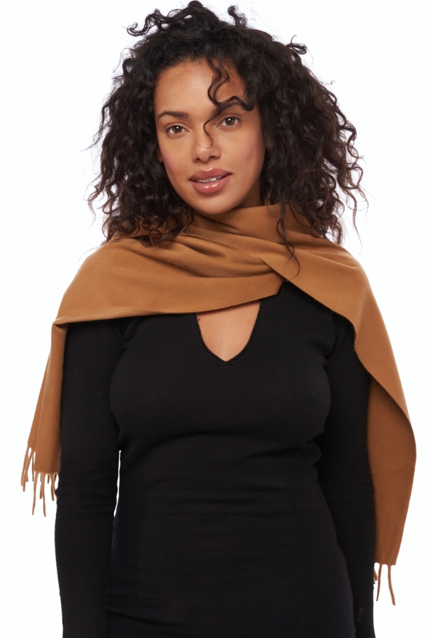 Vicuna dames kasjmier sjaals vicunazak naturel bruin 175 x 30 cm