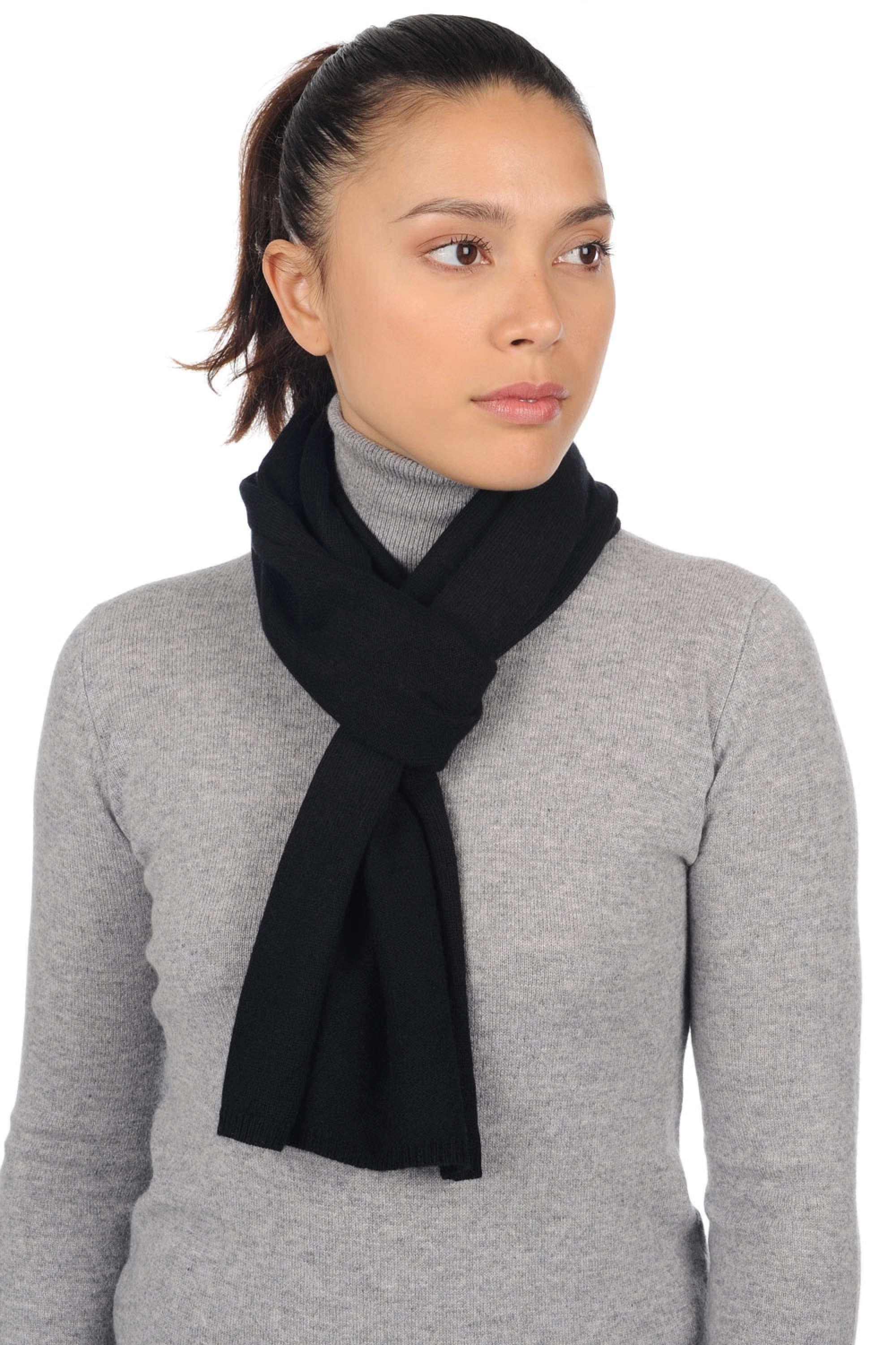  accessoires sjaals woolozone zwart 160 x 30 cm