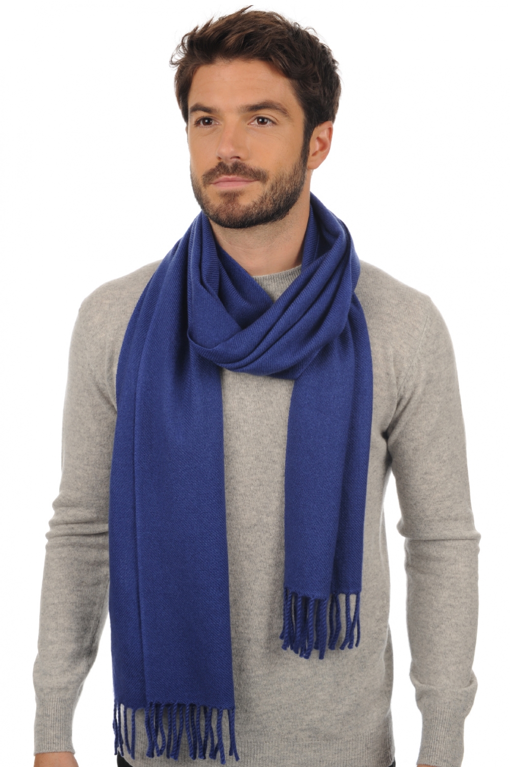 Kasjmier accesoires sjaals zak200 donkerblauw 200 x 35 cm