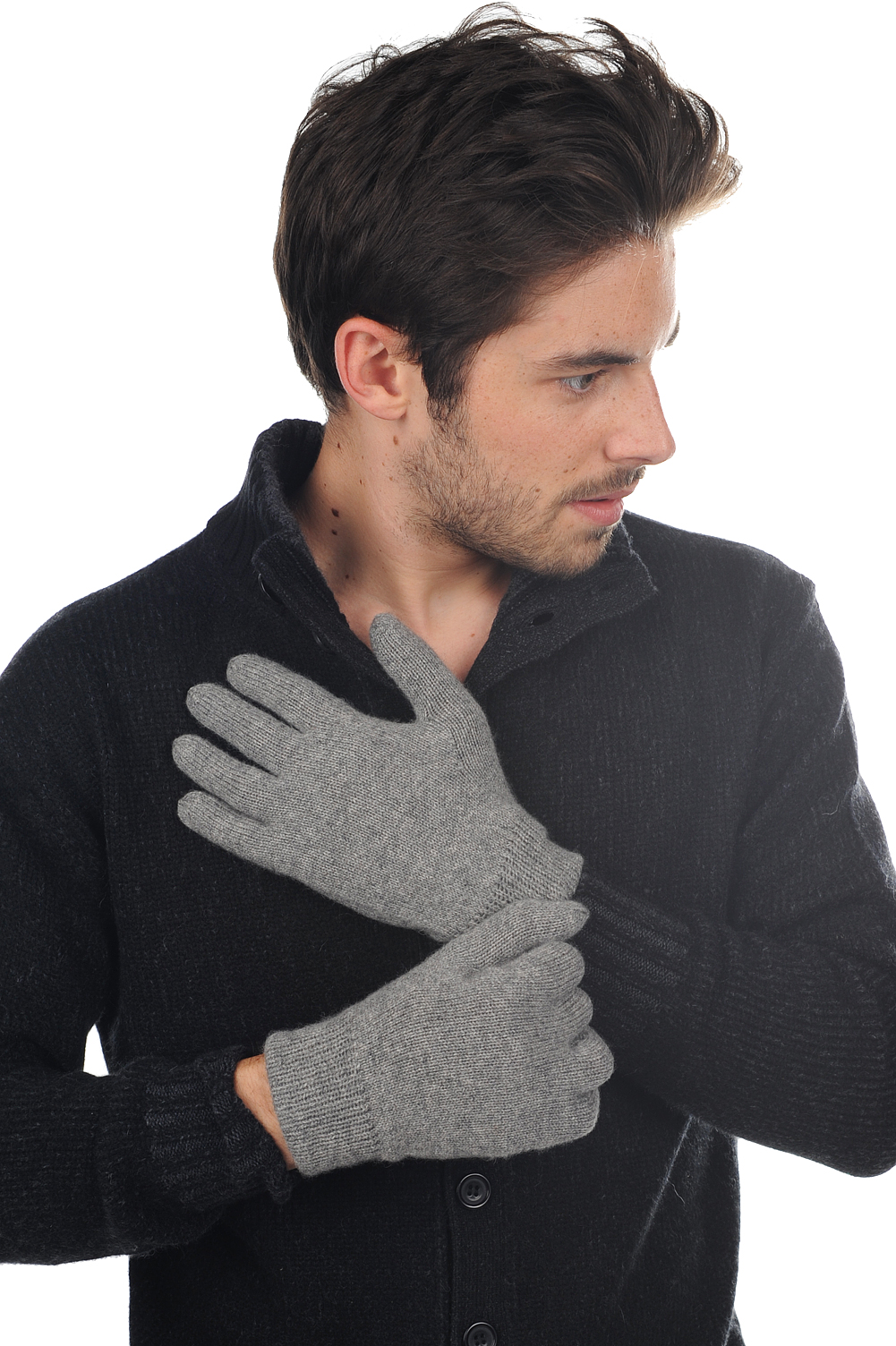 Kasjmier accessoires handschoenen manous grijs gemeleerd 27 x 14 cm