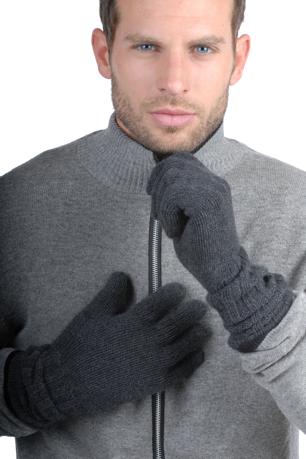 Kasjmier accessoires handschoenen tadom anthraciet gemeleerd 44 x 16 cm