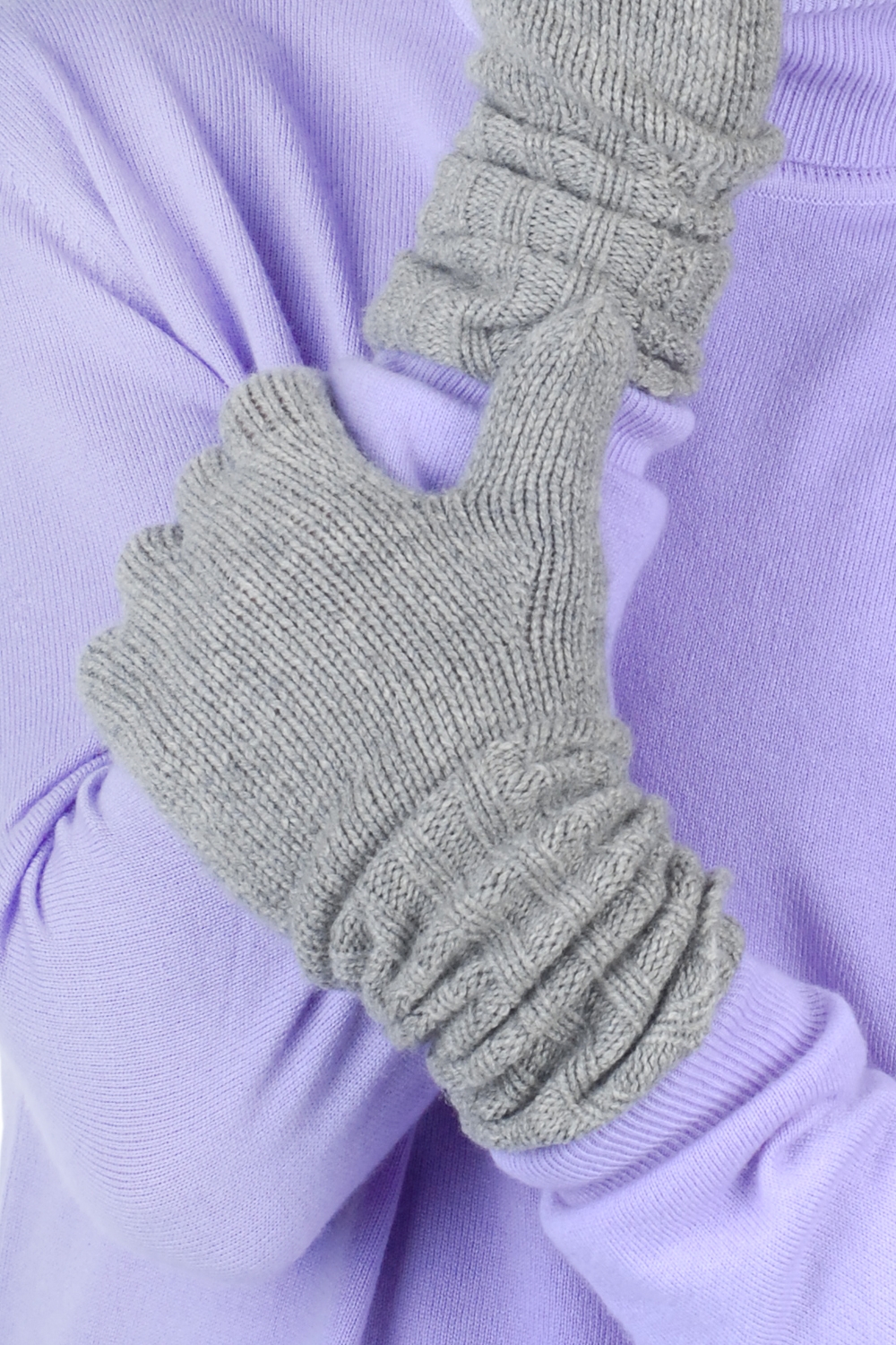 Kasjmier accessoires handschoenen tadom grijs gemeleerd 44 x 16 cm