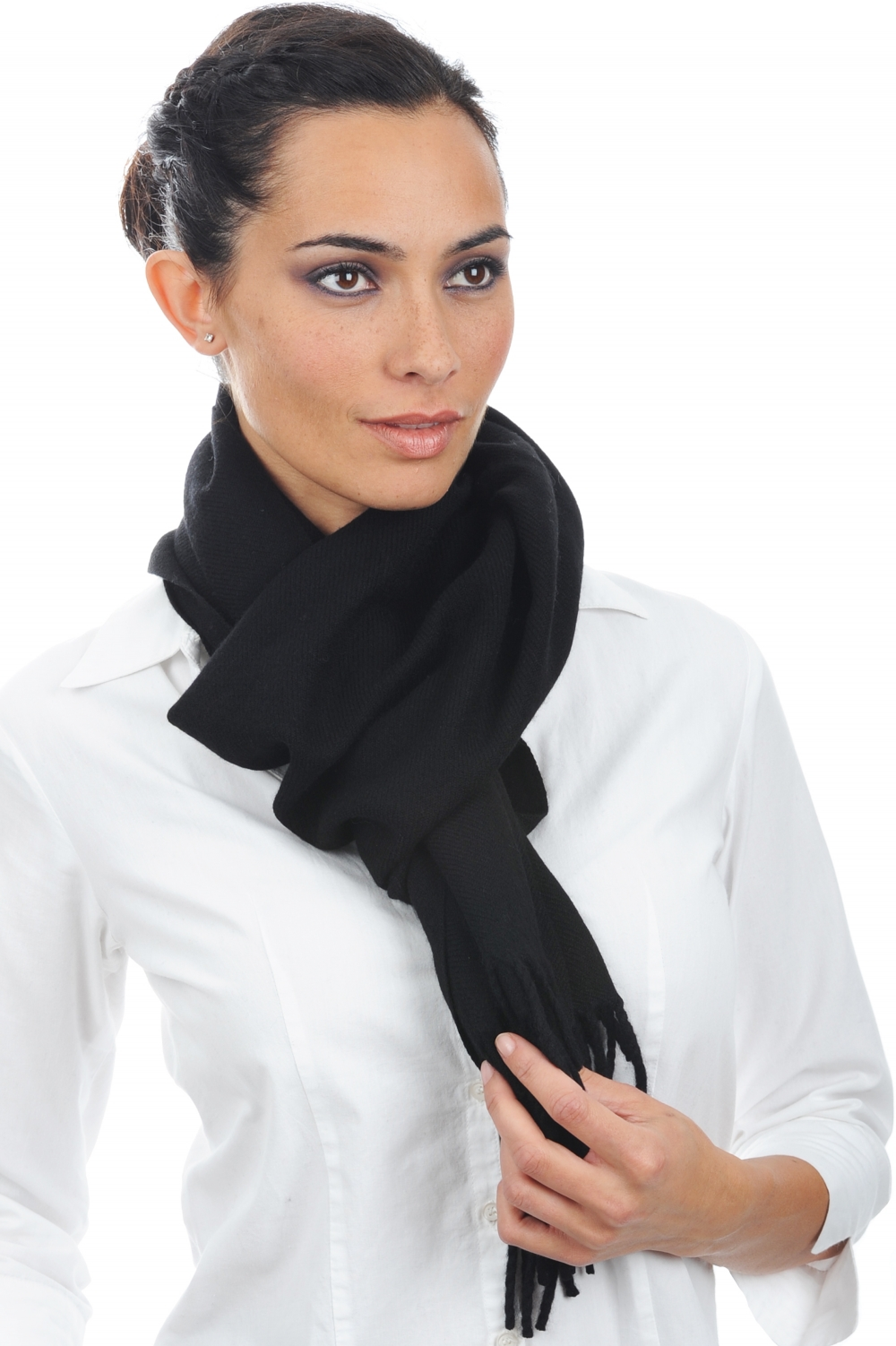 Kasjmier accessoires sjaals kazu170 zwart 170 x 25 cm
