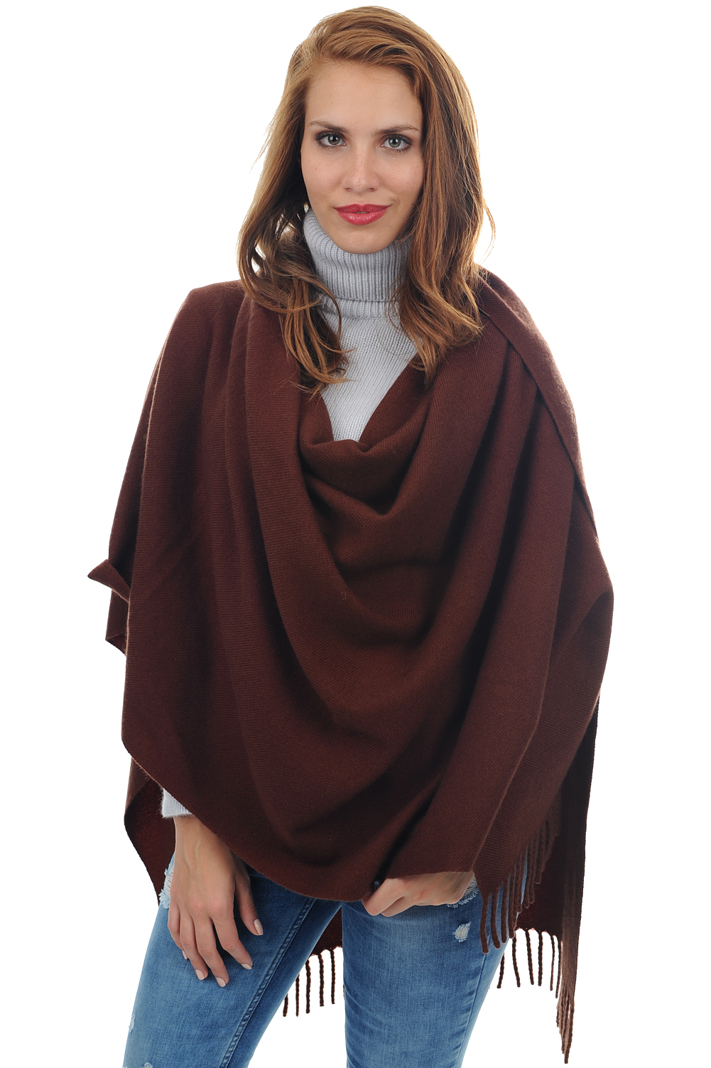 Kasjmier accessoires sjaals niry chocolade bruin 200x90cm