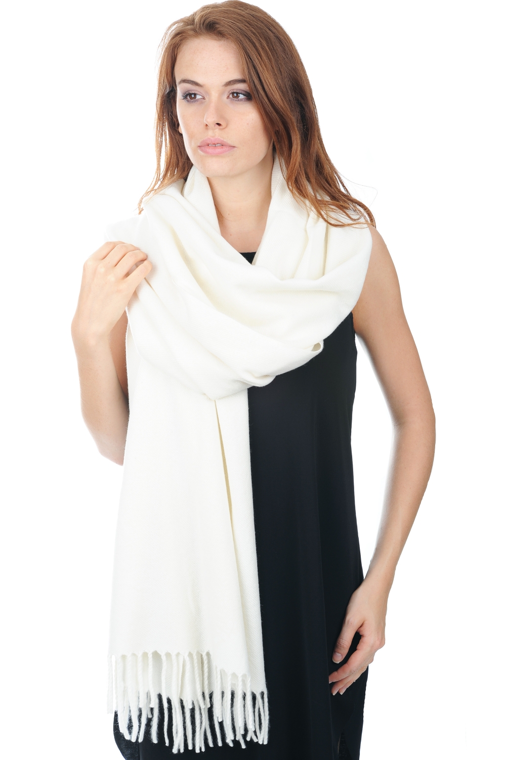 Kasjmier accessoires sjaals niry ecru 200x90cm