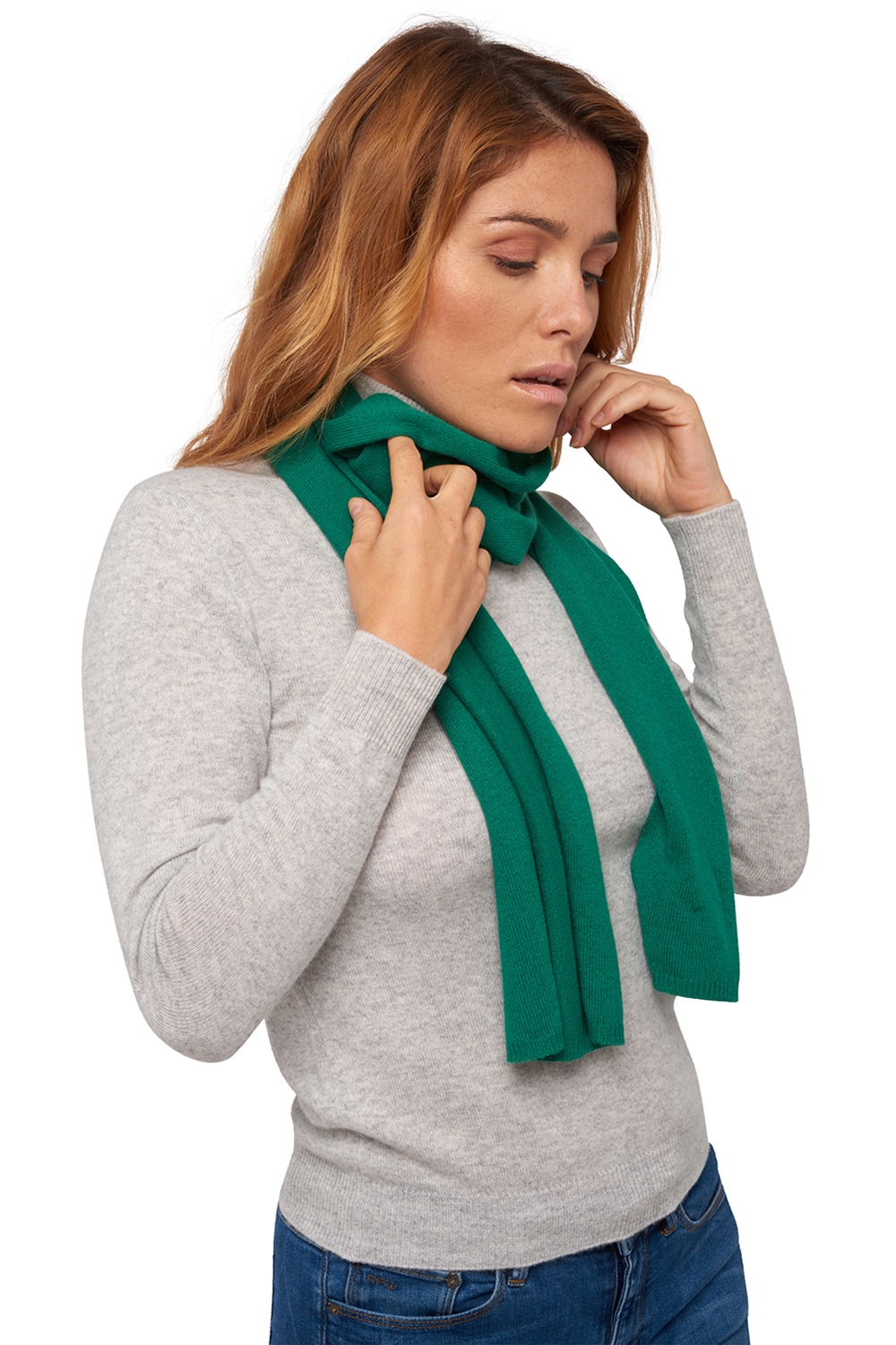 Kasjmier accessoires sjaals ozone green grass 160 x 30 cm
