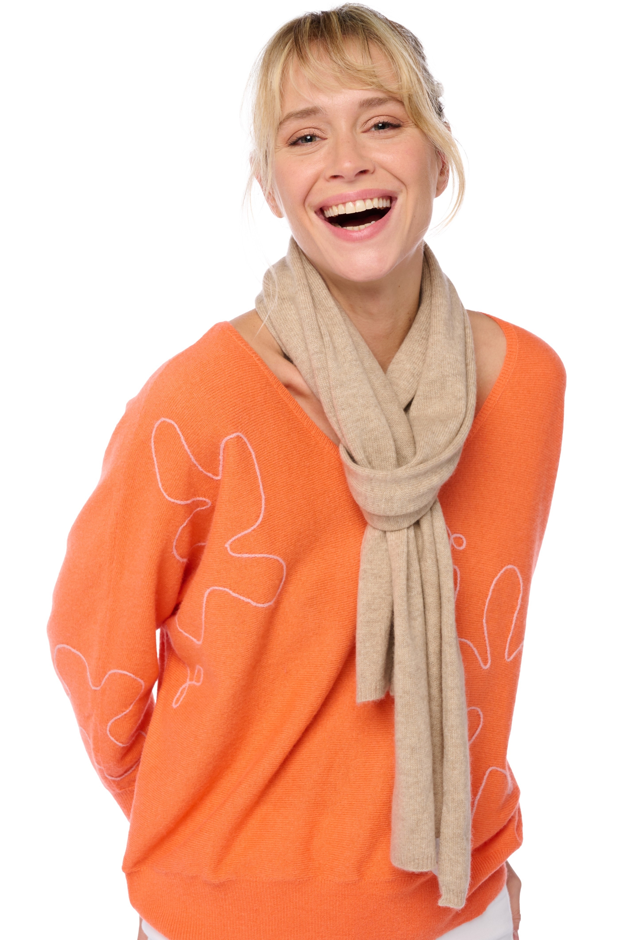 Kasjmier accessoires sjaals ozone natural stone 160 x 30 cm