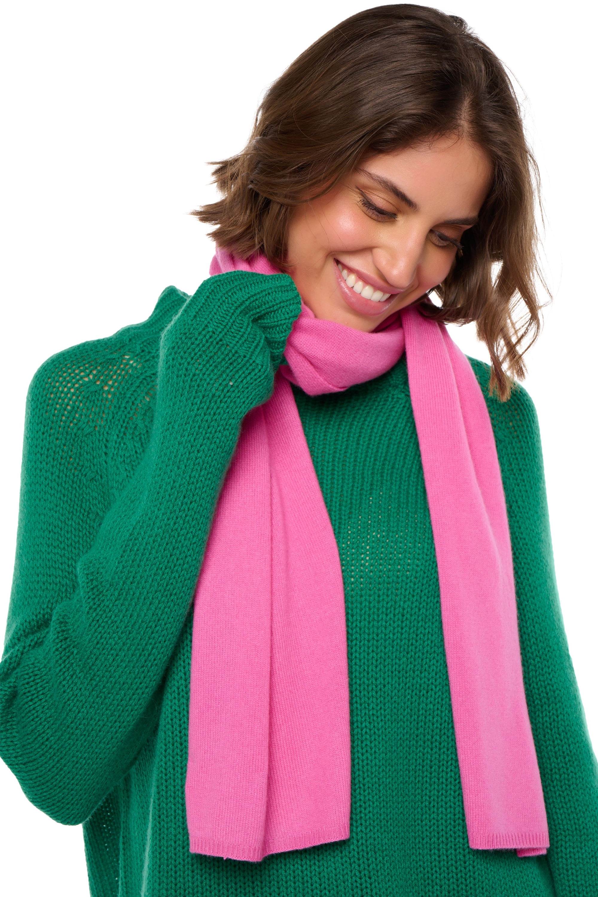 Kasjmier accessoires sjaals ozone pink castle 160 x 30 cm