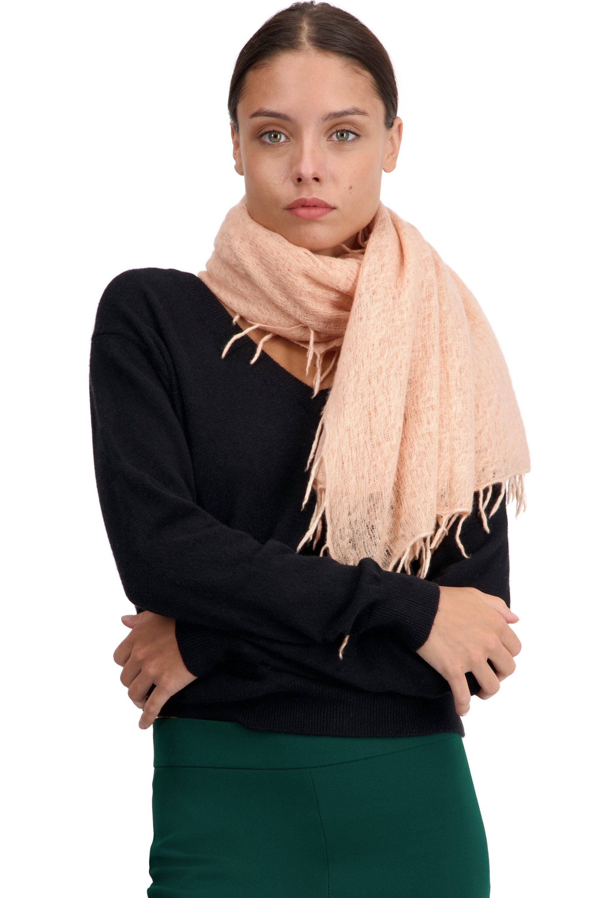 Kasjmier accessoires sjaals tresor nude 200 cm x 90 cm