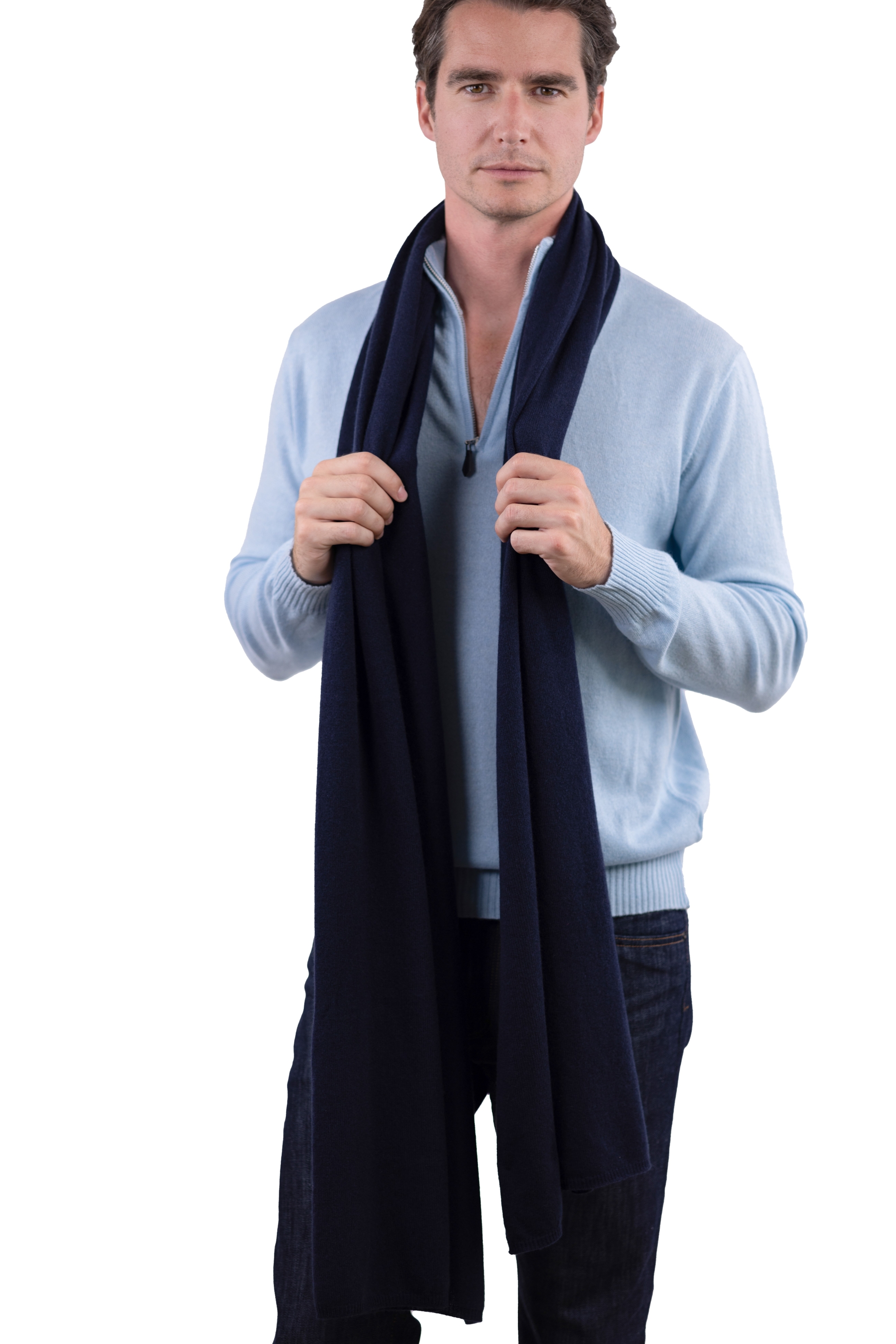 Kasjmier accessoires sjaals wifi donker marine 230cm x 60cm