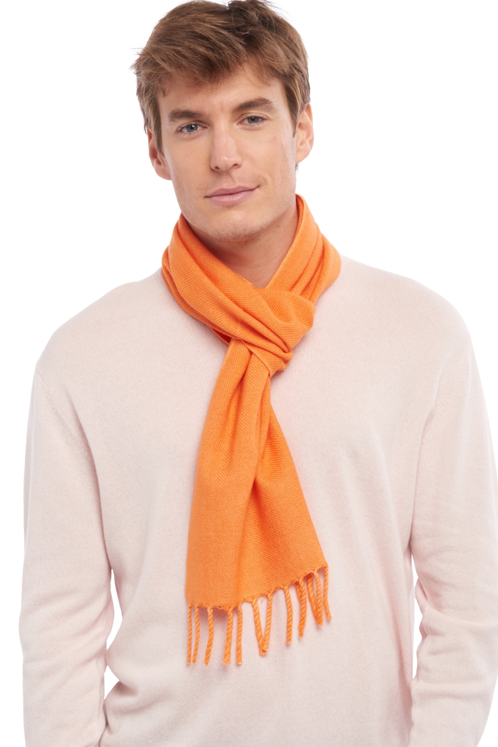 Kasjmier accessoires sjaals zak170 oranje 170 x 25 cm
