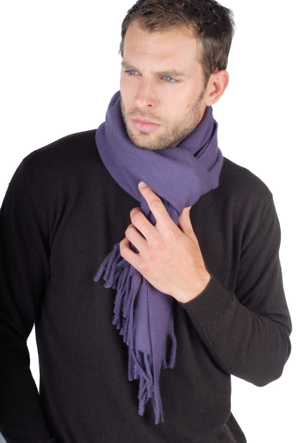 Kasjmier accessoires sjaals zak200 zwartebes 200 x 35 cm
