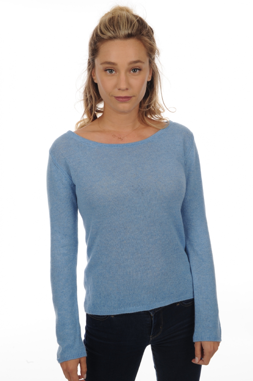 Kasjmier dames kasjmier basic pullovers voor lage prijzen caleen chinees azuur blauw 3xl