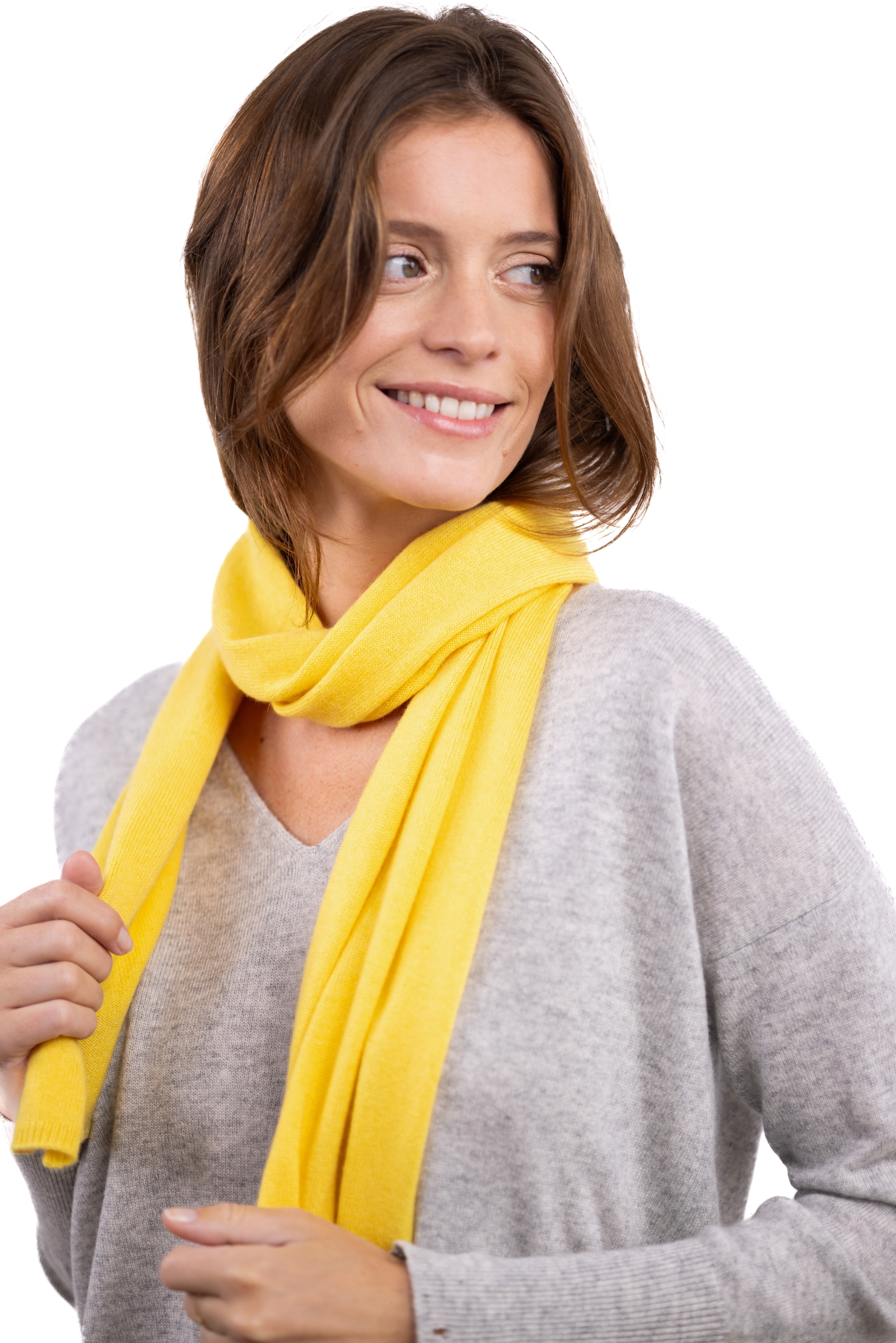 Kasjmier dames kasjmier sjaals ozone daffodil 160 x 30 cm