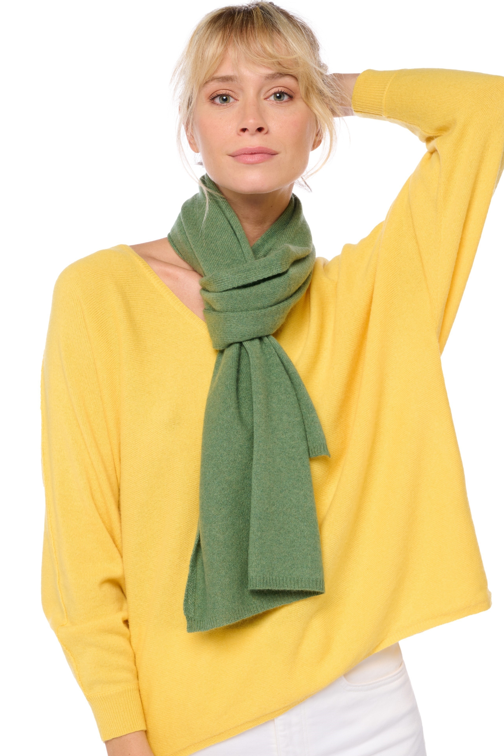 Kasjmier dames kasjmier sjaals ozone foliage 160 x 30 cm