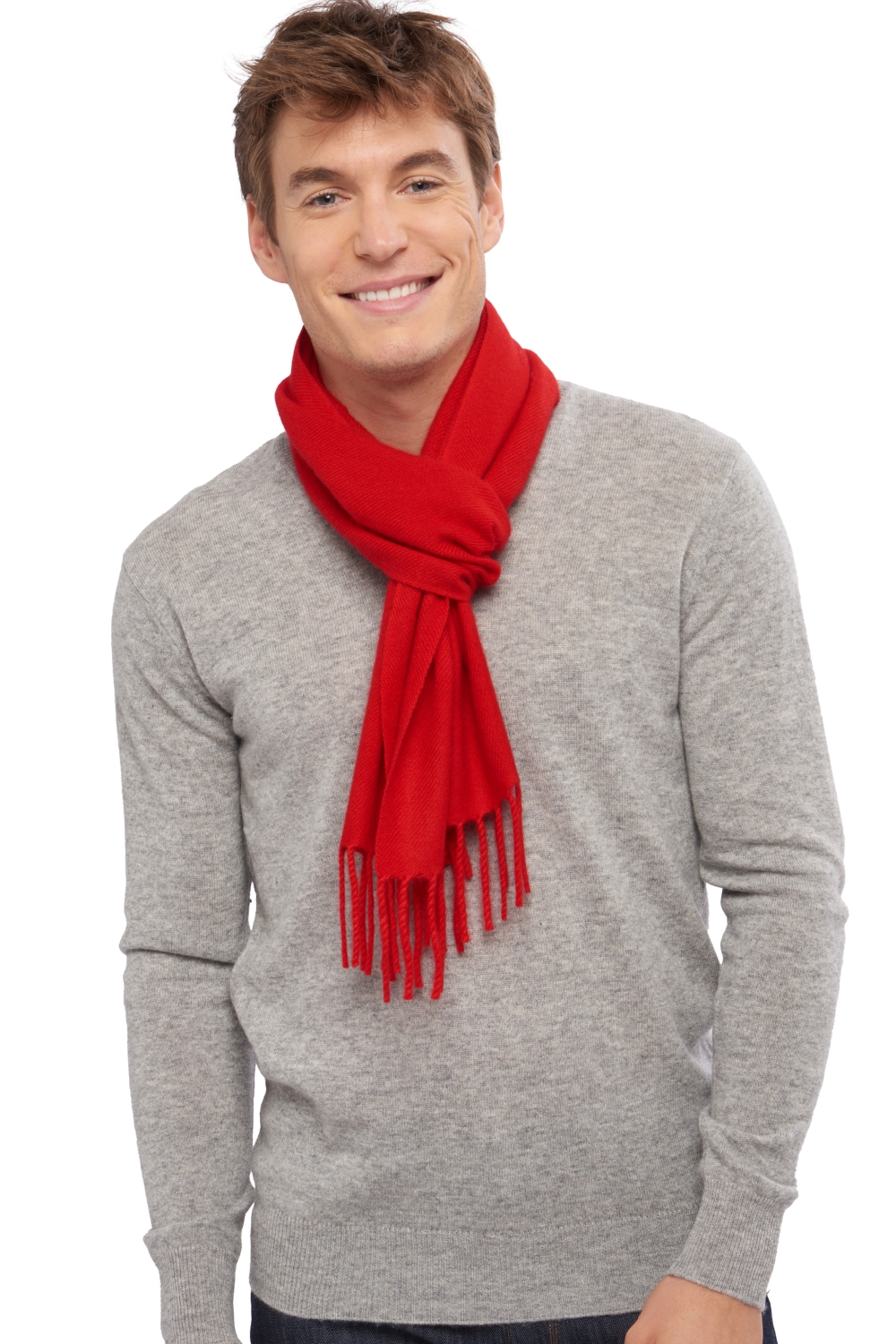 Kasjmier dames kasjmier sjaals zak170 fel rood 170 x 25 cm