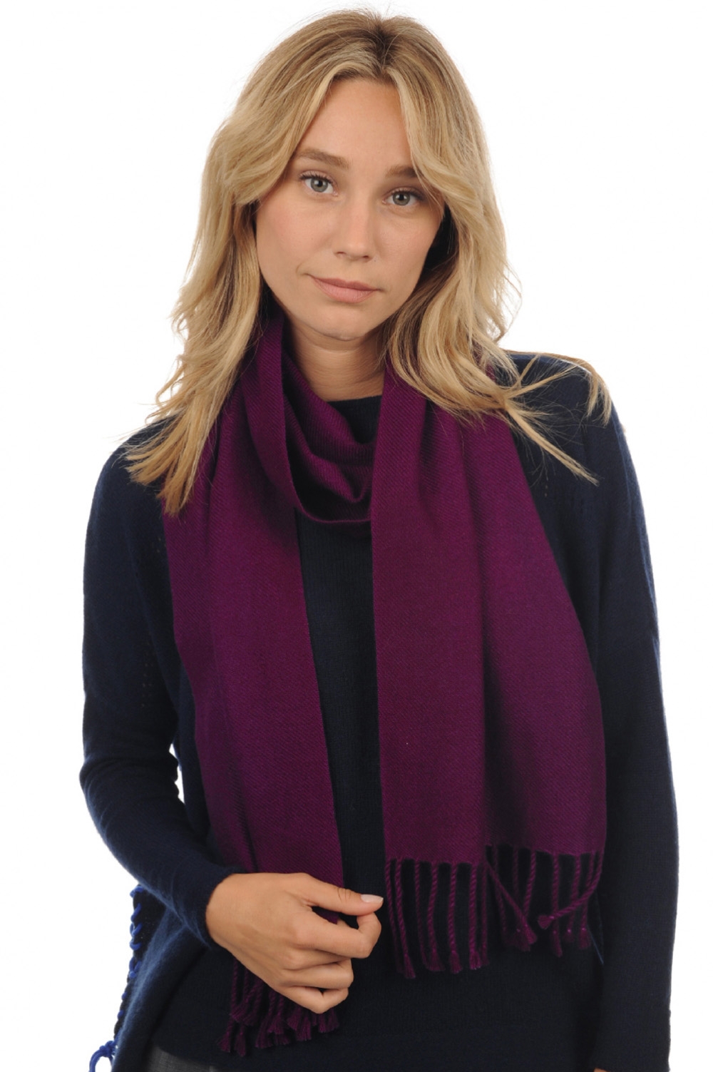 Kasjmier dames kasjmier sjaals zak170 helder violet 170 x 25 cm