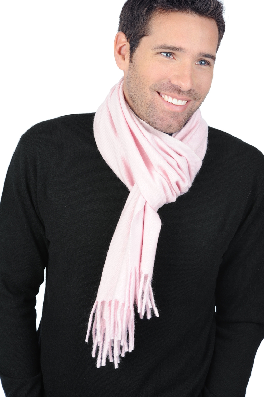 Kasjmier dames kasjmier sjaals zak200 baby roze 200 x 35 cm
