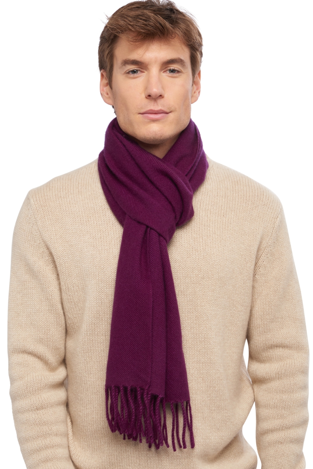 Kasjmier dames kasjmier sjaals zak200 helder violet 200 x 35 cm
