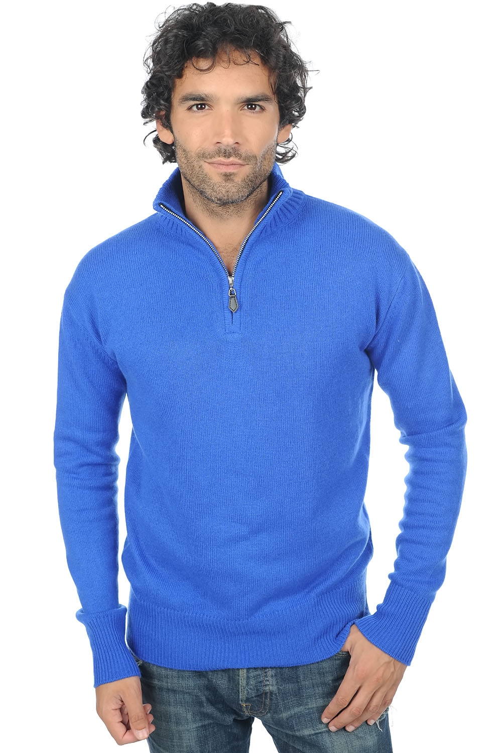 Kasjmier heren kasjmier polo stijl pullover donovan lapis blue 4xl