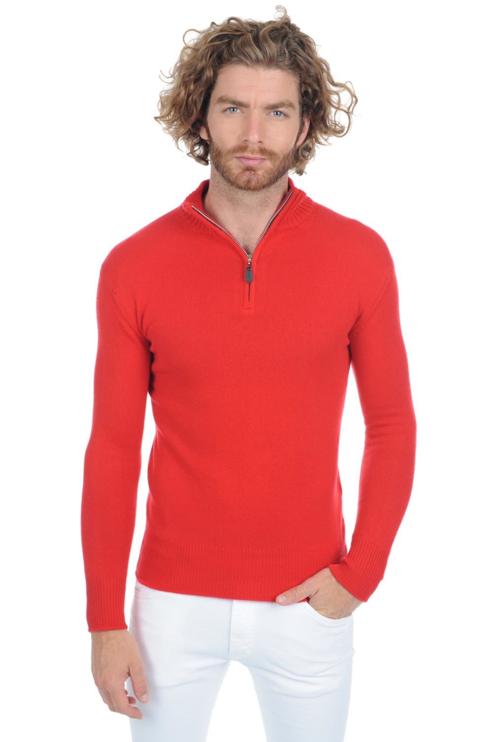 Kasjmier heren kasjmier polo stijl pullover donovan premium rood 3xl
