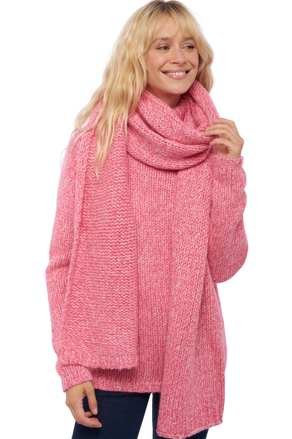 Kasjmier heren kasjmier sjaals venus shocking pink licht roze 200 x 38 cm