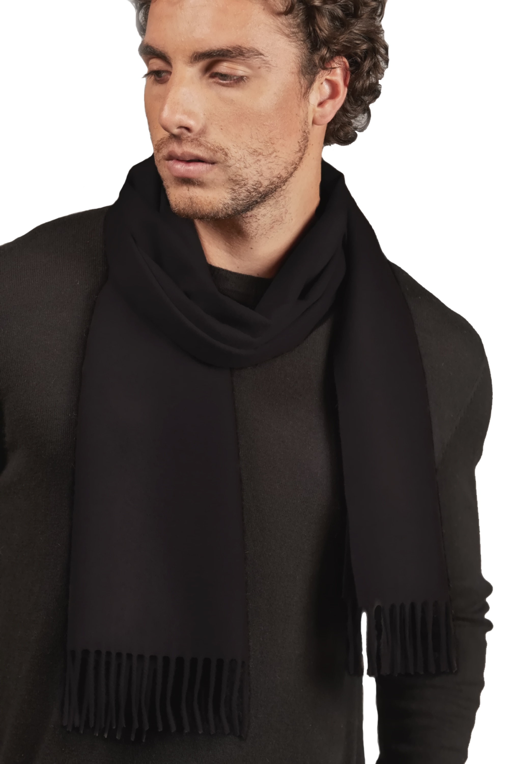 Vicuna accesoires sjaals vicunazak zwart 175 x 30 cm